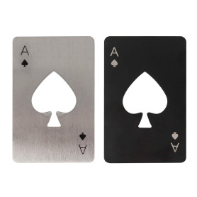 Tomedeks 2 pièces Ouvre-bouteille de poker, ouvre-bouteille en acier inoxydable, adapté à la taille du portefeuille cadeau pour 
