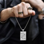 Liitata Pik Carte de Jeu Pendentif Collier Acier Inoxydable Cartes de Poker Pendentif Chaîne Rock Punk Hip Hop Colliers pour Hom