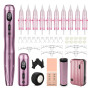 Biomaser Kit de Machine de Maquillage Semi Permanent Sans Fil 2 Pièces Batterie 900 mAh Avec 10 Cartouches Aiguilles pour Sourci