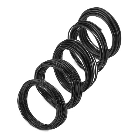 QWORK® 50 m (5 Tailles) Rouleaux Fil Bonsai, 1,0mm/1,5mm/2,0mm/2,5mm/3,0mm - Fil Aluminium Anodisé Noir