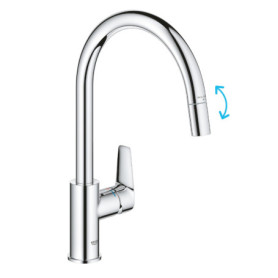 Robinet de Cuisine GROHE Start Edge avec Douchette Extractible et Pivotant 360°