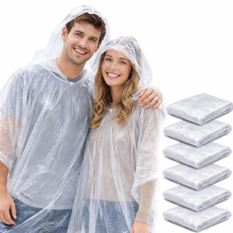 Poncho de Pluie Transparent Jetable Jonami - Imperméable avec Capuche