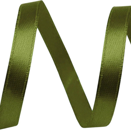 Ruban Satin Polyester Vert Kaki - 6 mm x 22 m pour Décoration et Couture