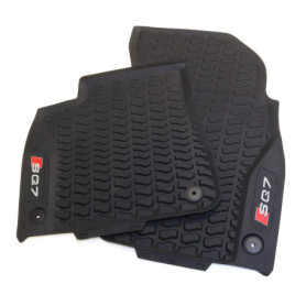 Tapis de Sol Avant Audi SQ7 en Caoutchouc Noir avec Inscription