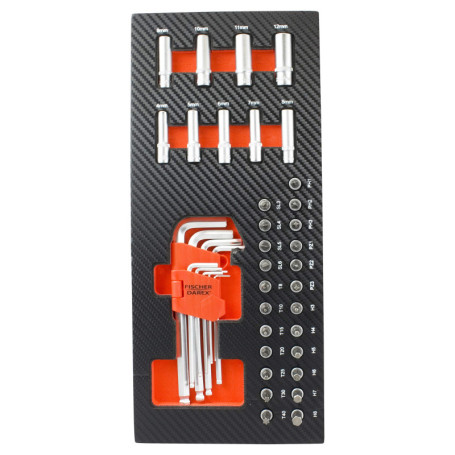 Module de rangement en mousse avec 41 outils pour servante d'atelier