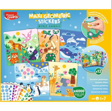 Coffret Créatif Maped - 12 Tableaux à Décorer avec 4000 Gommettes Colorées