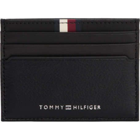 Porte-Cartes Élégant Tommy Hilfiger en Cuir Noir pour Homme