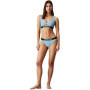 Bas de Bikini Femme Calvin Klein avec Ceinture Emblématique - Bleu Skim, Taille XL