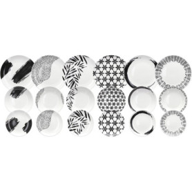 Service de Vaisselle Zenith en Porcelaine Blanche pour 6 Personnes - 18 Pièces