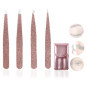 Lot de 4 Pinces à Épiler en Acier Inoxydable - Précision pour Sourcils et Poils Incarnés