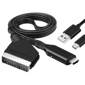 Sporgo Câble Péritel vers HDMI - Convertisseur Audio Vidéo HD pour Consoles et TV