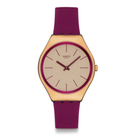 Montre Swatch Skin Irony Femme en Acier Inoxydable Rouge
