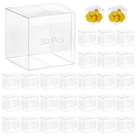 Boîtes-Cadeaux Transparentes en PVC - 30 Pièces 7x7x7 cm