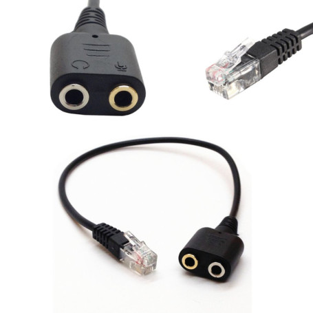 Adaptateur RJ9 vers Jack 3.5mm pour Casque PC - HUHANGGod