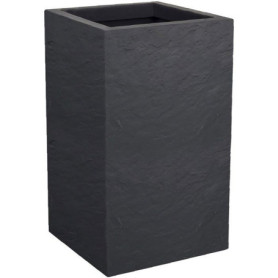 Pot de Fleur Carré Haut 30 cm - EDA - Volcania Up - Gris Anthracite