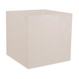 Pot de Fleurs Carré Beige Calcaire 40 cm - EDA Volcania