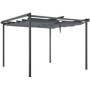 Pergola KIBA 3x3 m avec toit rétractable en acier et toile grise