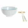 Set de sushi DKD Home Decor Bleu Blanc Bambou Grès (30 x 21 x 7 cm) 26,99 €