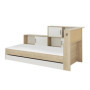 Lit enfant GAMI Erwan avec rangements - Blanc et châtaignier - 90 x 200 cm