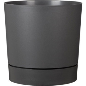 Pot de fleurs rond avec réserve - Gris métallique - Ø 47 cm