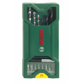 Coffret Mini-X-Line Bosch avec Forets et Embouts de Vissage - 15 Pièces
