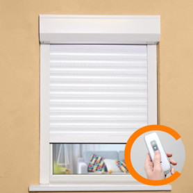 Volet Roulant Électrique Blanc 155x120 cm PVC Recoupable