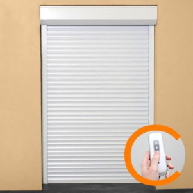 Volet Roulant Électrique Blanc 220x120 cm PVC Recoupable