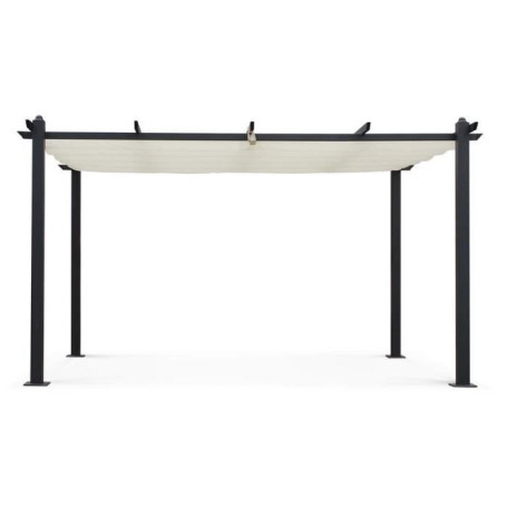 Pergola en Aluminium CORDOBA Ecru 4x3 m avec Toile Rétractable