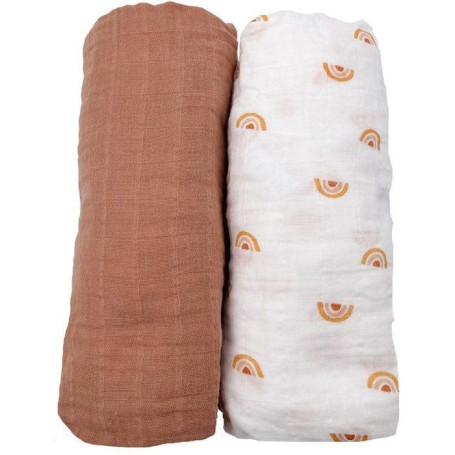 Lot de 2 draps housse bébé en mousseline de coton bio - SAUTHON - Sunlight