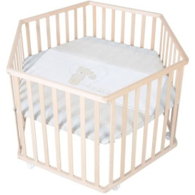 Parc Bébé Hexagonal Réglable en Hauteur - ROBA - Motif Ourson