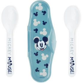 Set de 2 Cuillères Mickey avec Étui de Transport