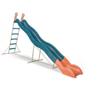 Toboggan Valou 3,80 m Bleu et Corail pour Enfants