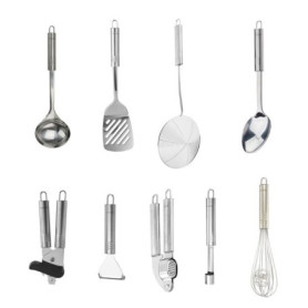 Ensemble complet de 9 ustensiles de cuisine en inox - FACKELMANN