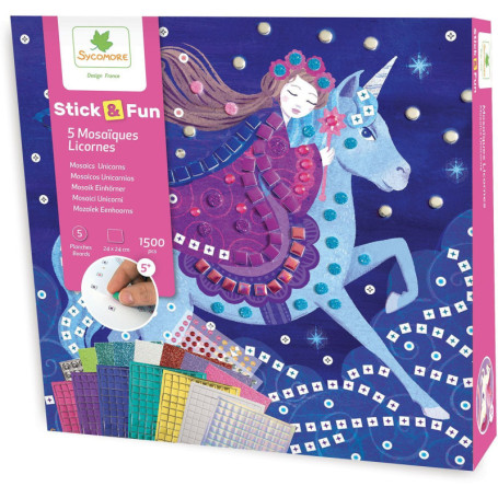 Coffret Mosaiques Stick'N Fun Licornes - Créations Enchantées pour Enfants