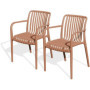 Lot de 2 Fauteuils de Jardin Tiago en Terracotta - Empilables et Confortables