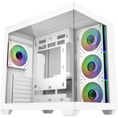 Cooler Master Elite 681 White - Boîtier PC Moyen-Tour avec Panneaux en Verre Trempé
