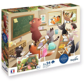 2 Puzzles Éducatifs - SENTOSPHERE - 24 Pièces - Vive l'École
