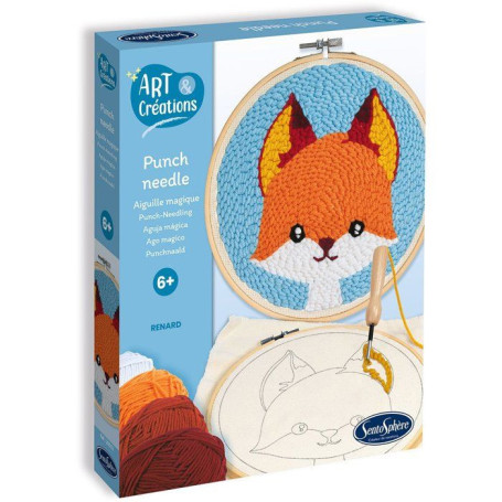Kit de Broderie Aiguille Magique Renard - Initiation au Punch Needle