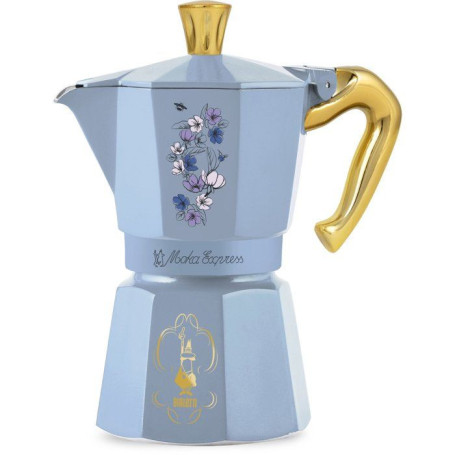 Cafetière Italienne Bialetti Moka Express Bridgerton 6 Tasses - Bleu Fleurs