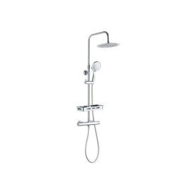 Colonne de douche thermostatique Edouard Rousseau - Chrome avec douchette et tête ronde