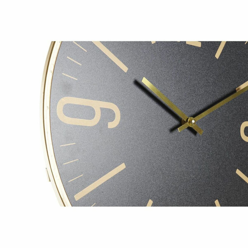Image secondaire de Horloge Murale DKD Home Decor 40 x 4 x 40 cm Noir Marron Fer Pendule Bois MDF (2 Unités)