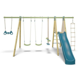 Portique de jeux en bois et métal avec toboggan - MAKUTA 2