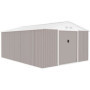 Abri de jardin en métal SATURNE 15,16 m² avec portes coulissantes - Taupe