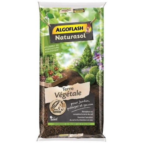 Terre Végétale Enrichie 40L - ALGOFLASH NATURASOL