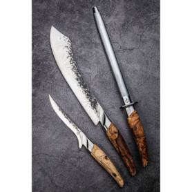 Fusil à aiguiser Forged Katai en acier VG10 avec manche en bois