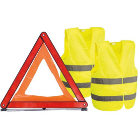 Kit de Sécurité Automobile avec Triangle et Gilets Haute Visibilité
