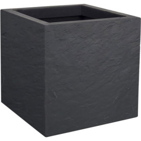 Pot de Fleurs Carré Volcania Up - 21L en Gris Anthracite