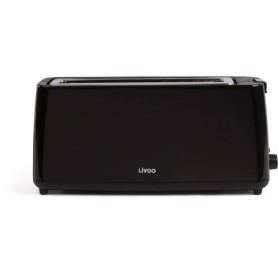 Grille-pain Long Fente Noir LIVOO DOD168N - 900W avec Thermostat Réglable