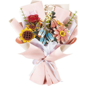 Book Nook - Kit DIY Maquette 3D Serre Livre Bouquet Floral