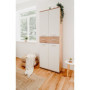 Armoire à chaussures en chêne artisan et blanc avec tiroir - 24 paires